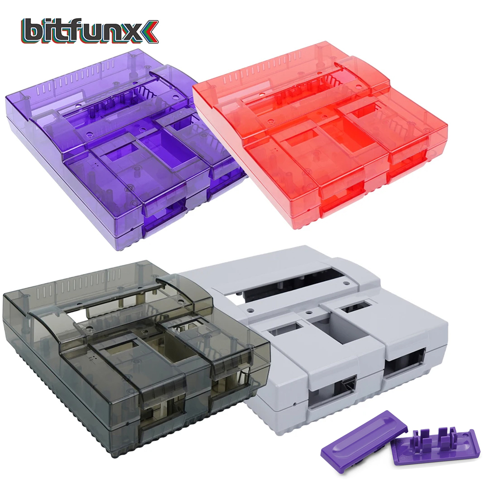 Retro Gaming Nintendo - Bitfunx SNES Wymienna obudowa Przezroczysta obudowa