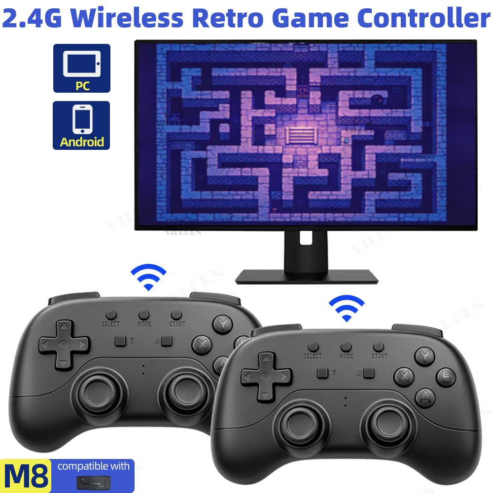 Retro Gaming On Phone - Bezprzewodowy gamepad 2.4G bez opóźnień, kontroler