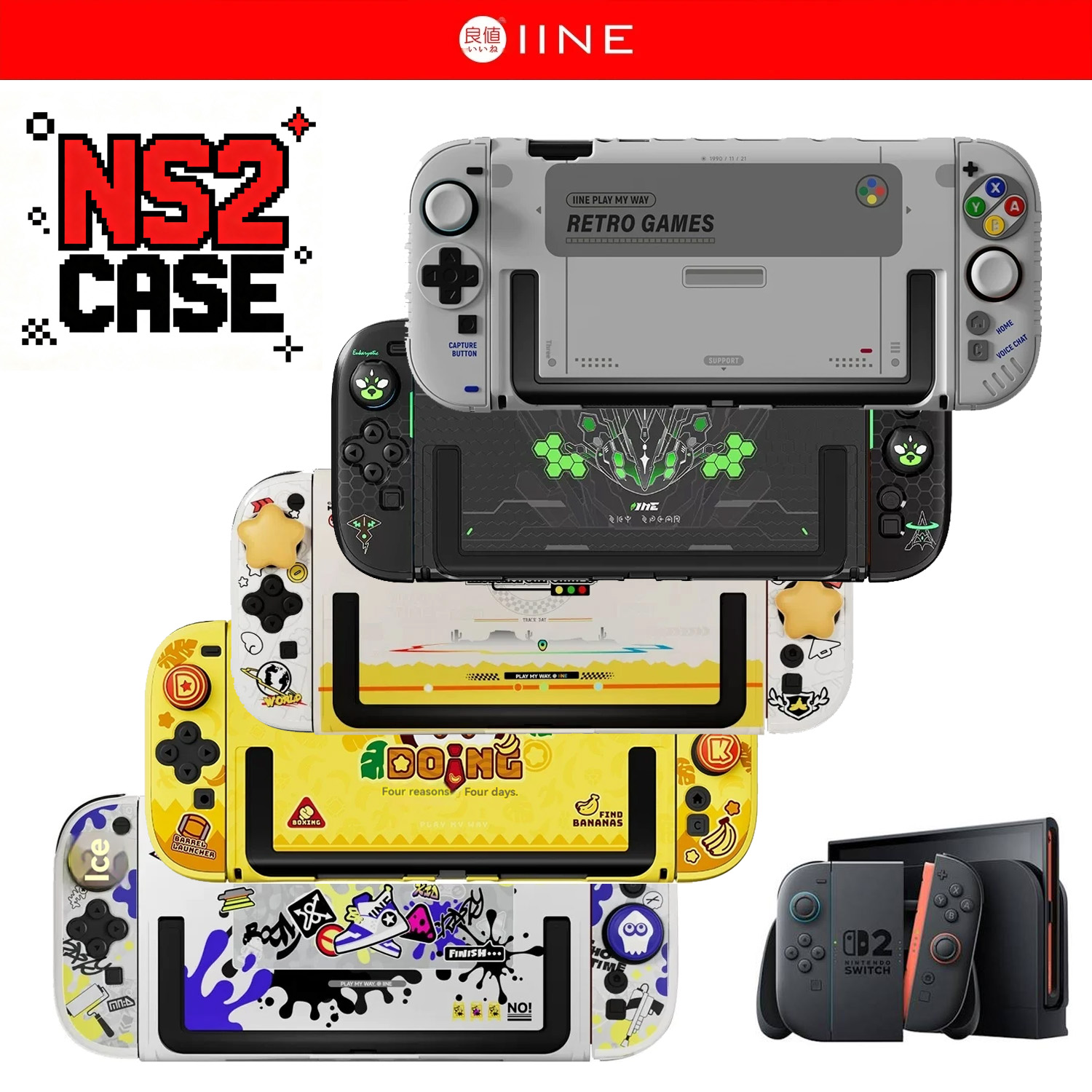 Retro Gaming Nintendo - IINE Retro Case Switch 2 Ochronne